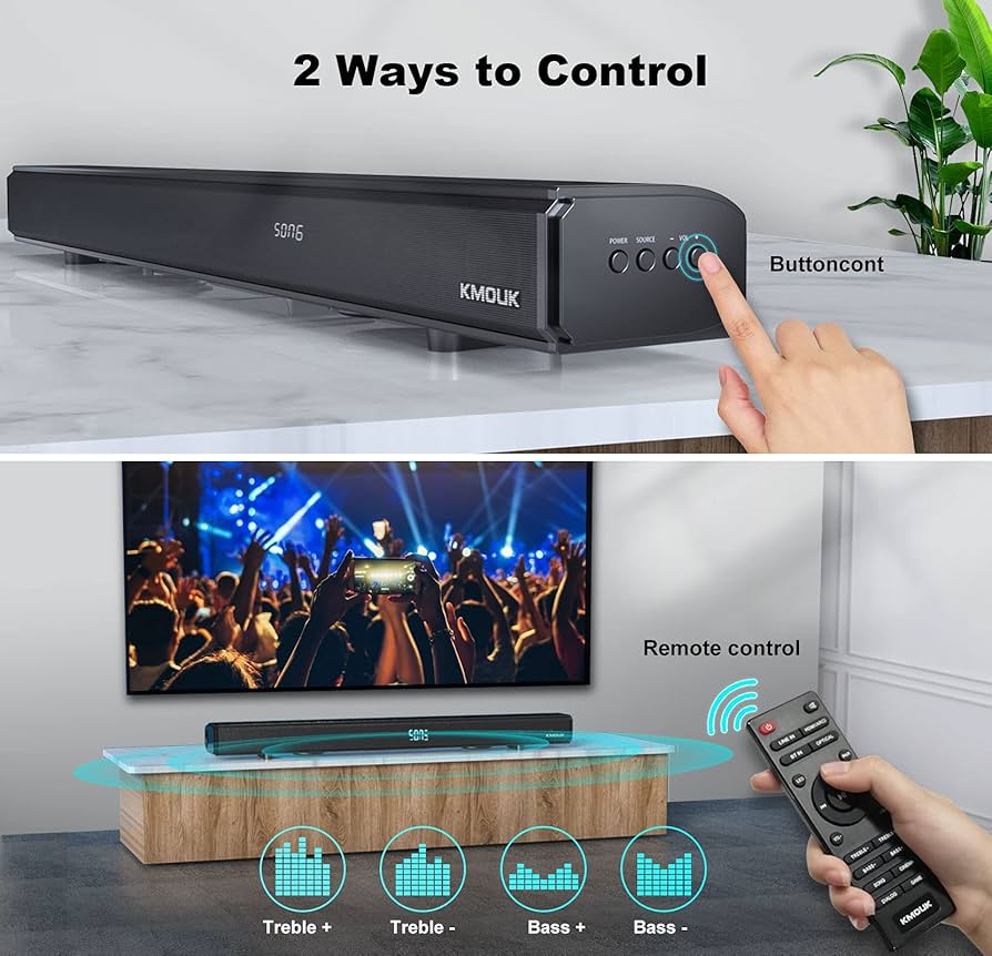 KMOUK 32インチ 2.1チャンネル サウンドバー　2021年製 Amazon.com: KMOUK KM-HSB003 2.1CH Soundbar with Built-in