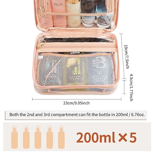 Miniatura 3 de CUBETASTIC Neceser de viaje colgante para mujer, bolsas de maquillaje transparentes, portátil, transparente, estuche para cosméticos pequeño, bolsa