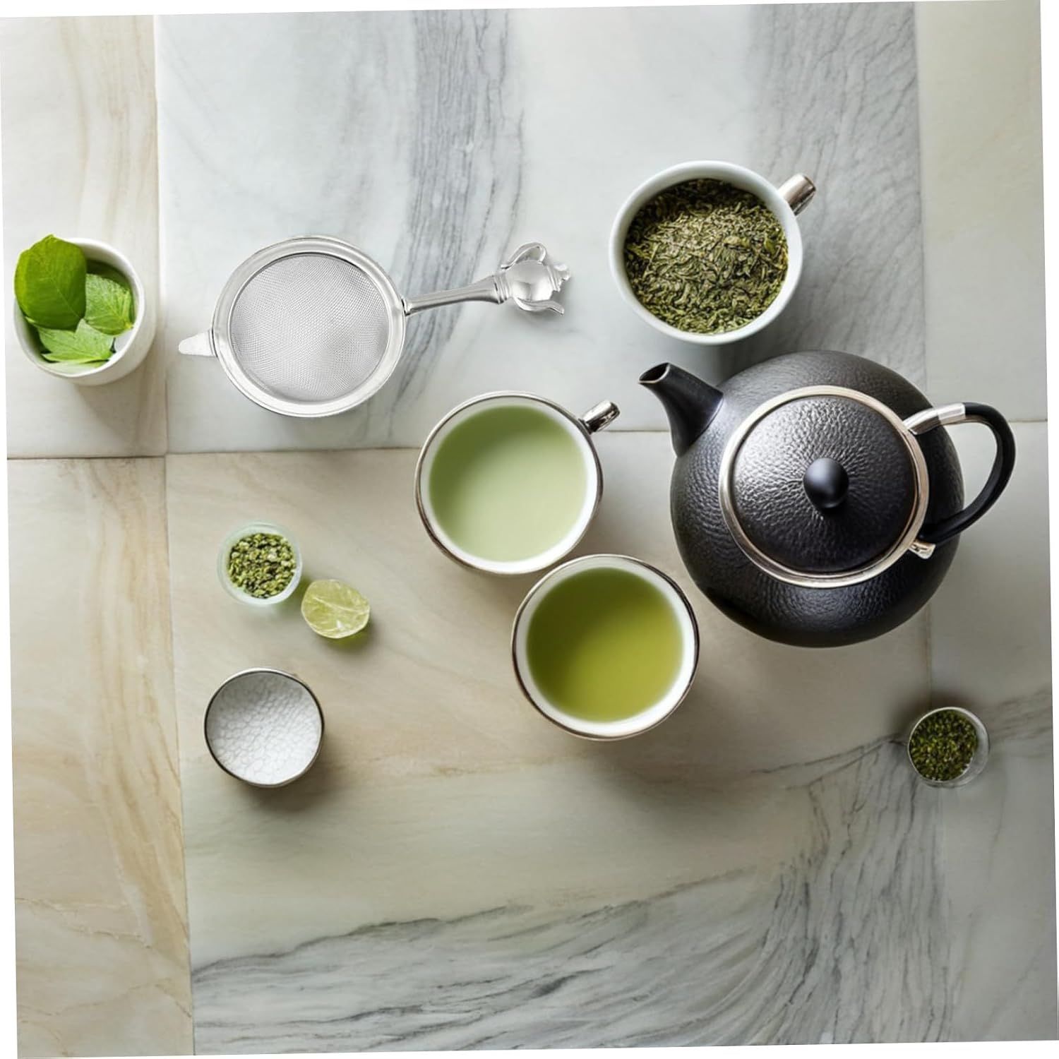 Handheld Tea Colander with Handle, Fine Mesh 304 Stainless Steel