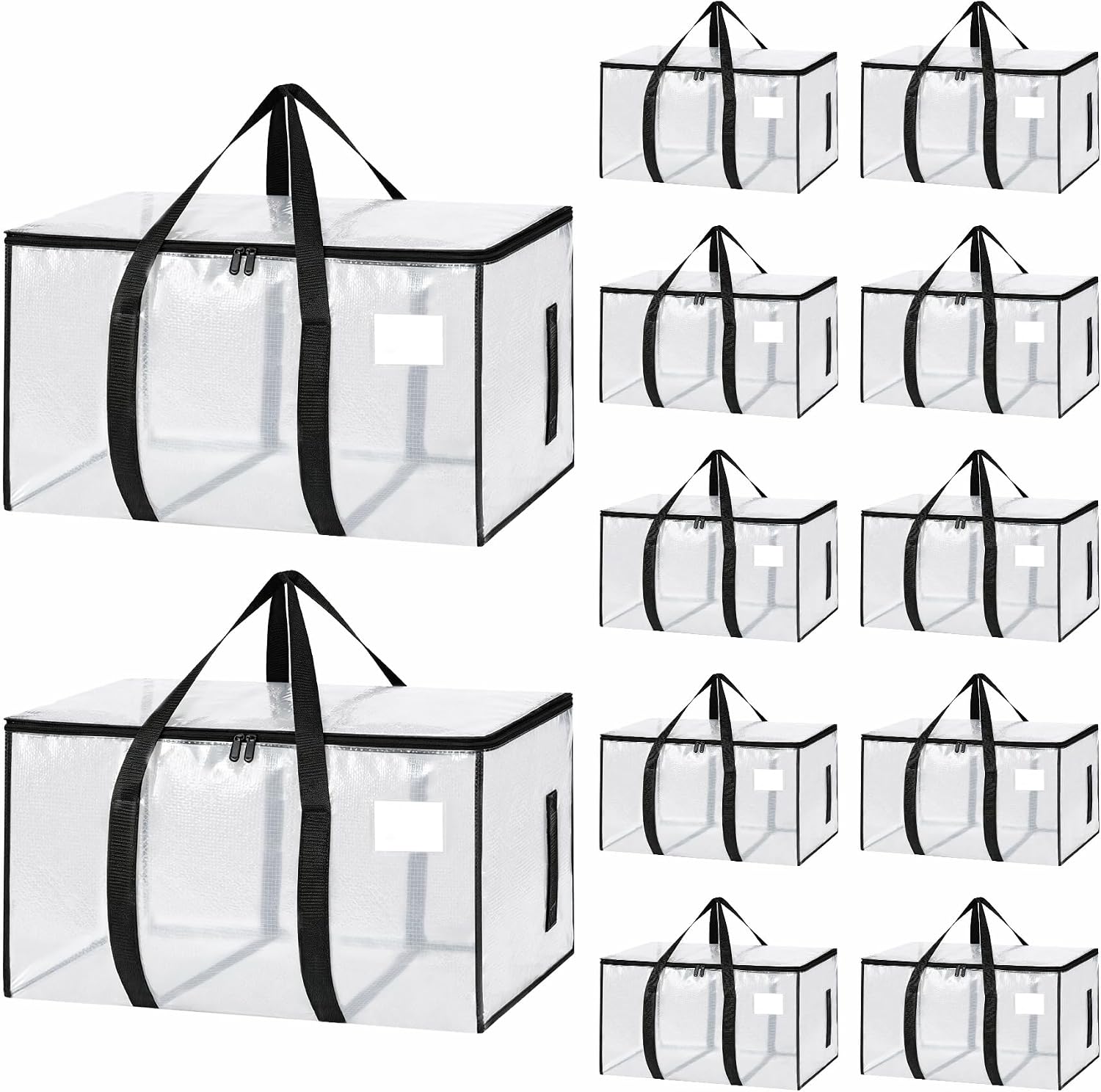 12 Pack Heavy Duty Waterproof Moving Bags, Foldable Totes