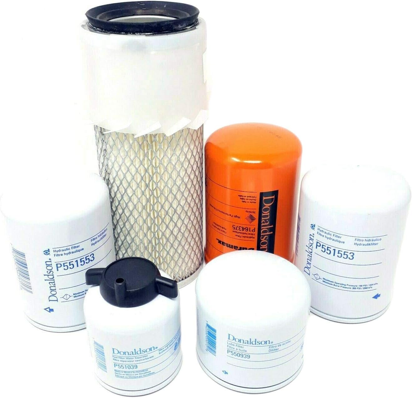 CFKIT Maintenance Filter Kit Compatible with Bobcat 325 w/Kub D1703 Eng. 511820001-511821999