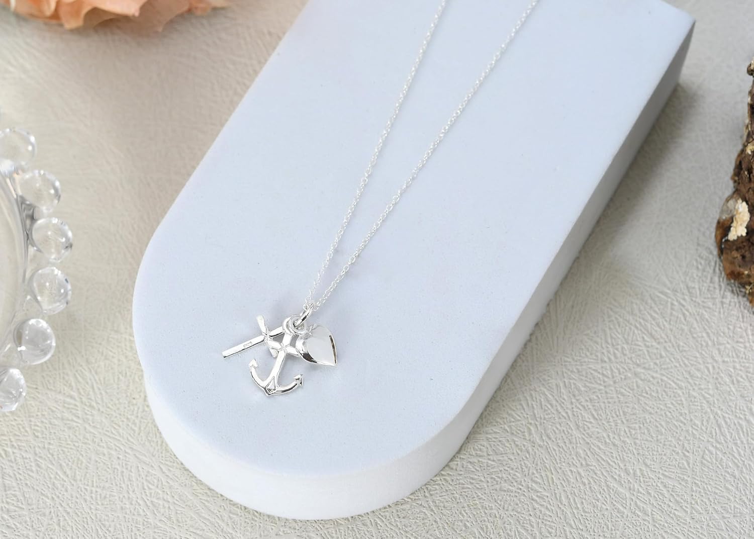 AeraVida Amazing Anchor-Heart-Cross or Faith-Love-Hope .925 Sterling Silver Pendant Necklace | Unique Necklace Jewelry for Women | Jewelry Gift - Image 2