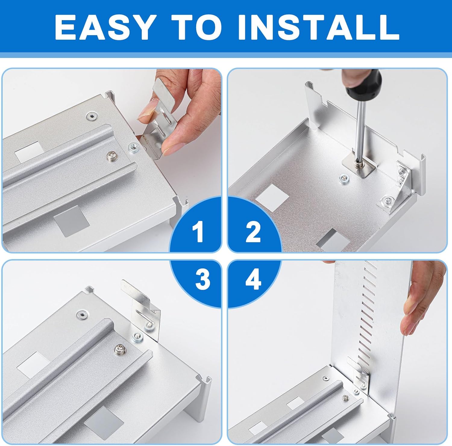 1 Pcs 19 Inch Rack Mount DIN Rail Kit Aluminum Alloy Adjustable Rack Mount Rails Rack Mount Bracket for Industrial Media Converters Ethernet Switches Supplies DIN Rail Products (Silver)