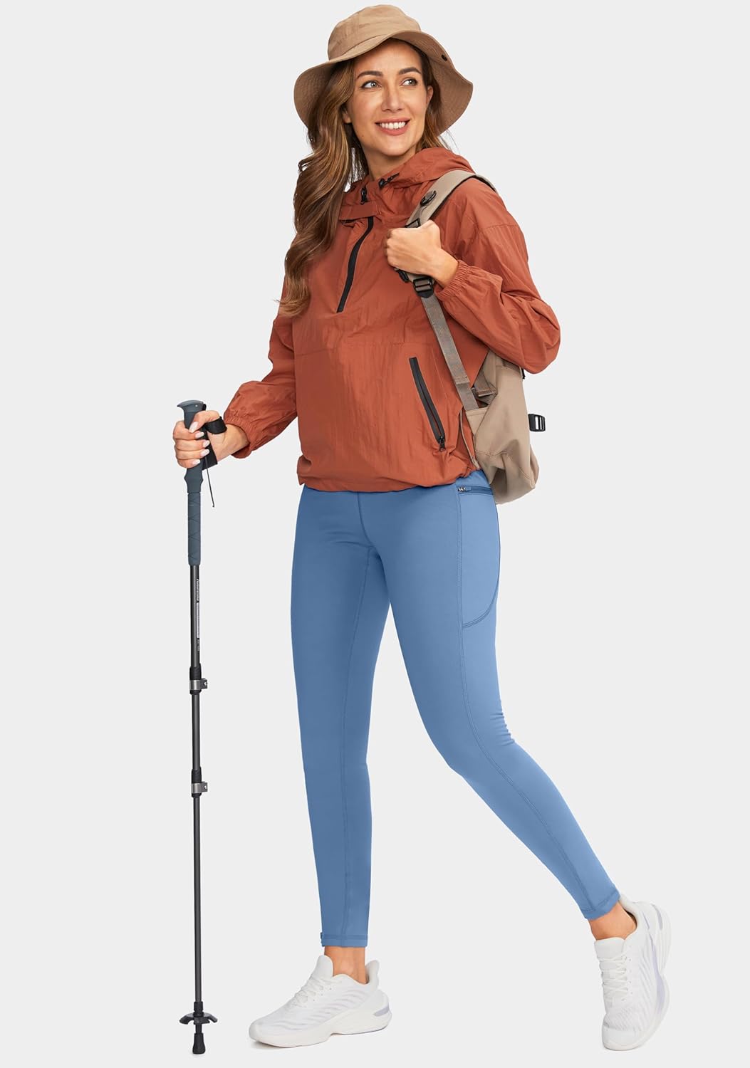 SANTINY Women's Fleece Lined Winter Leggings Water Resistant High Waisted Thermal Hiking Running Warm Pants Women Pockets - Image 6