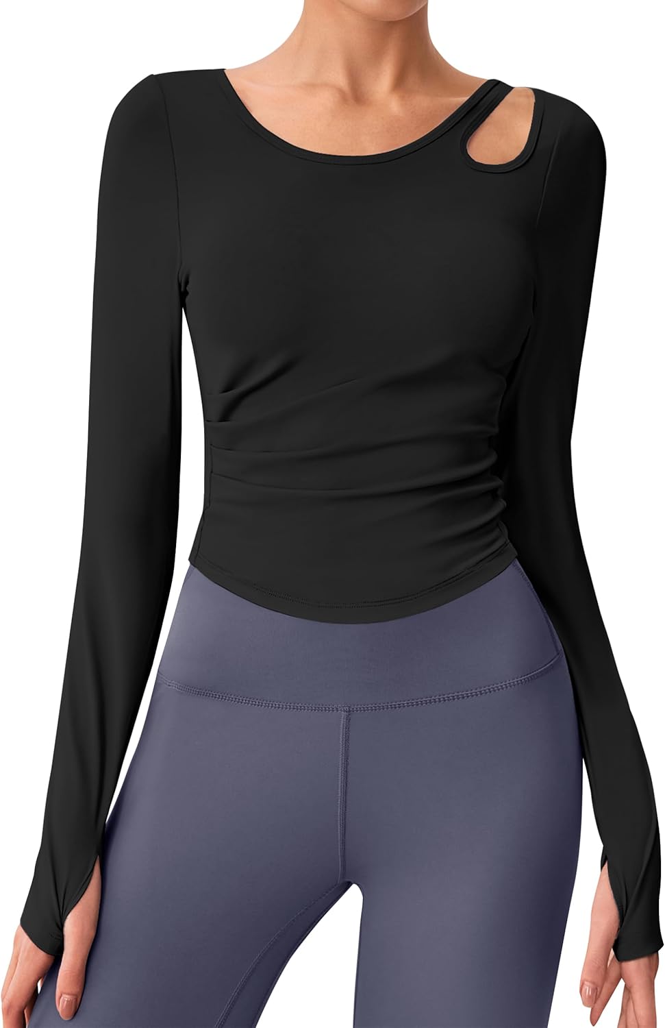 BMJL Womens Workout Tops Built in Bra Active Long Sleeve T Shirt Yoga Athletic Gym Clothes Crop Fall Shirts 2025