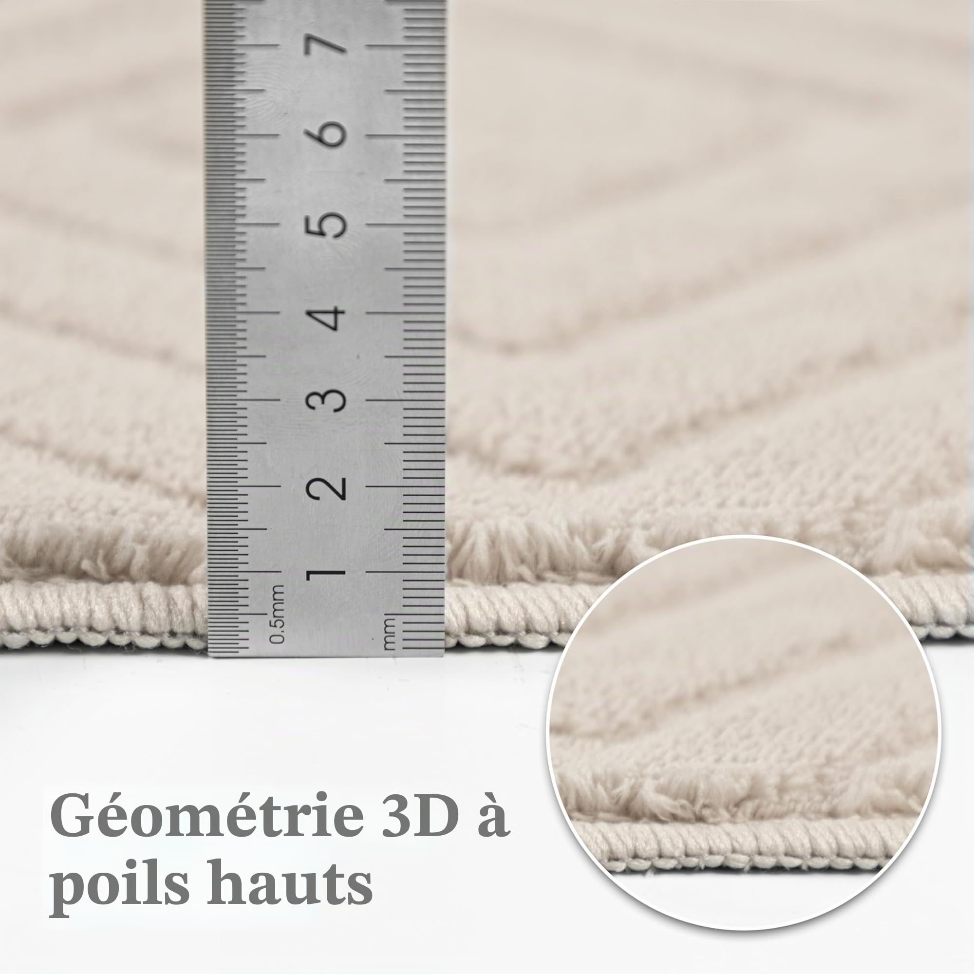 Capslpad Tapis Salon Beige 120x180 cm, Tapis à Poils Courts Lavable Antidérapant, Tapis de Sol Moderne pour Chambre à Coucher, Bureau, Salle à Manger