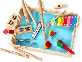Melissa & Doug Deluxe Band Set With Wooden Musical Instruments and Storage Case