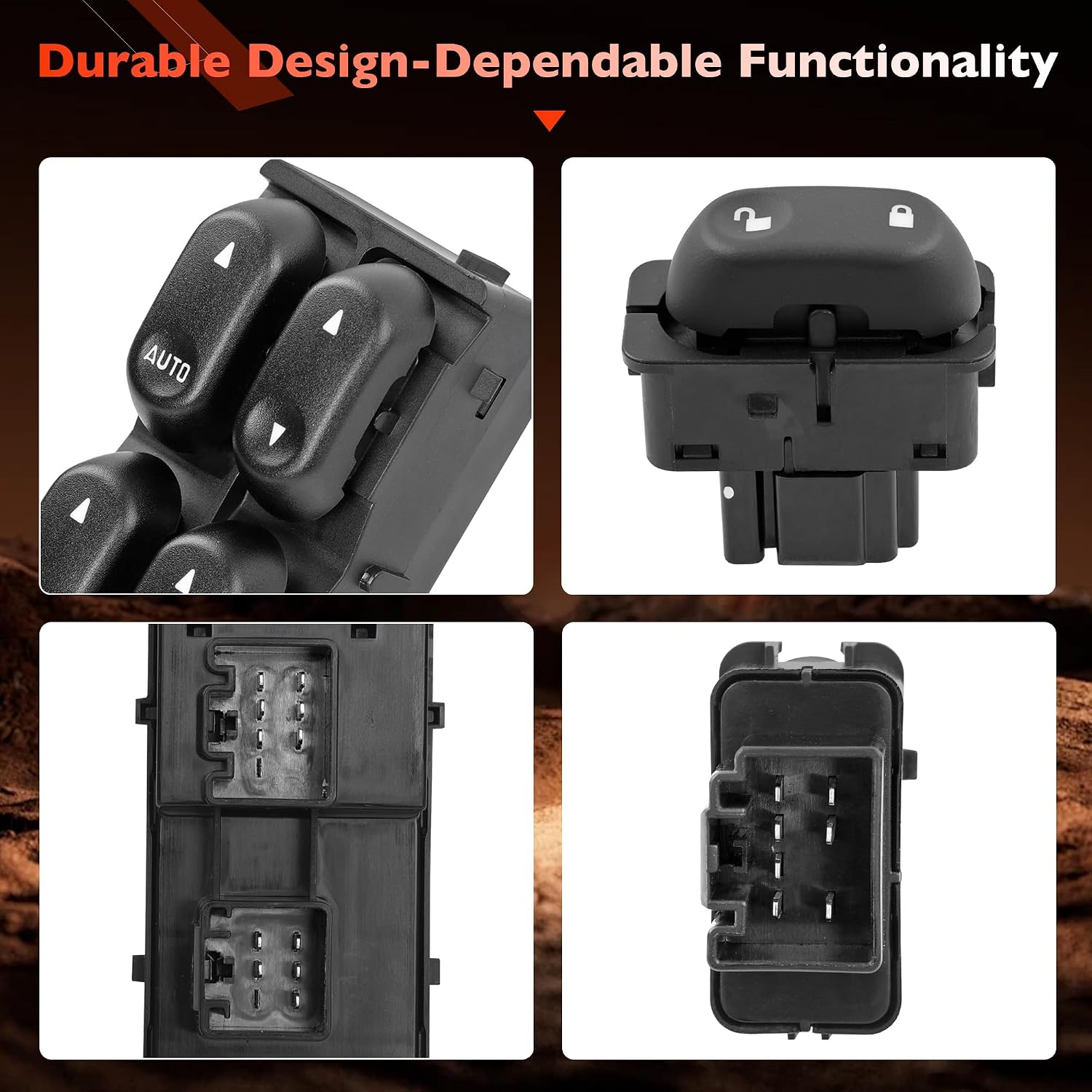 Master Power Window Switch & Door Lock Switch Compatible with Ford F-250 F-350 F-450 F-550 2002-2004, Excursion 2002-2005, Explorer & Mountaineer 2002-2003 – Replaces 1L2Z14529BA, 1L2Z14028AA