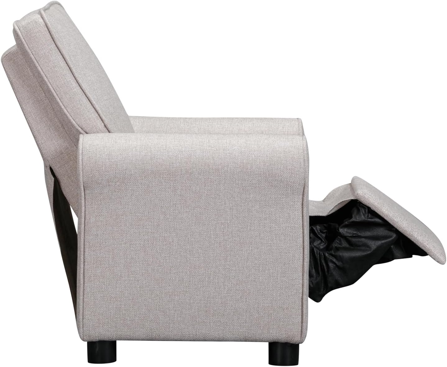Olive & Opie Jordan Kids/Toddler Push Back Recliner Chair, Lounge Sofa for Boys & Girls Ages 3 and Up, Soft Upholstery, Greige