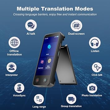iTour D-pro Language Translator Device, Real time Instant Voice Translator, Dual Screen Online & OfflineTranslation Device for Business, Travel and Learning