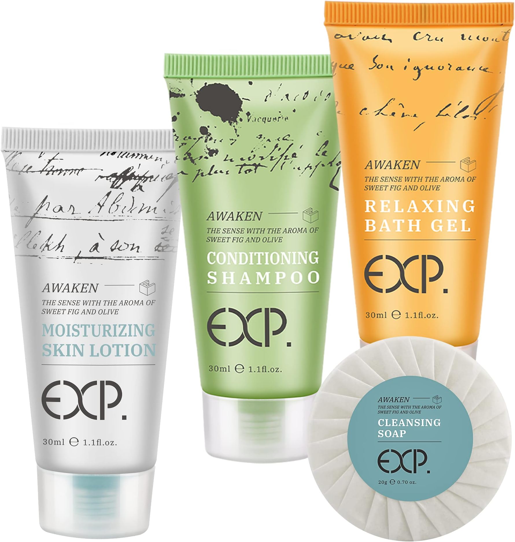 - OPPEAL EXP Series| 200 PK 1 oz Hotel Size Amenities Bulk | 50 Sets Each Contains Shampoo & Conditioner 2 in 1, Body Wash, Body Lotion and Soap Bar | Ideal Size for Hotel/AirBnB/VRBO/Vacation Rental