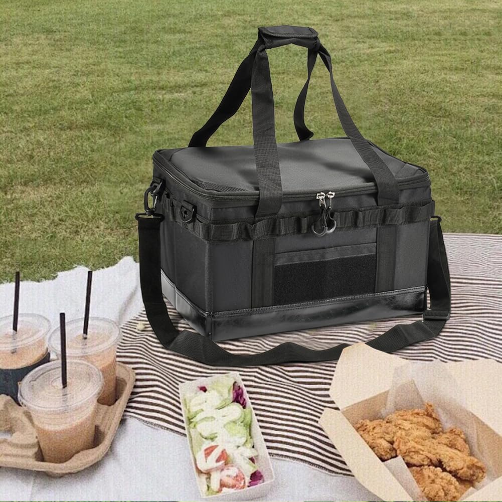 32/47L Organizzatore di utensili da cucina Multi scomparti Borsa da campeggio esterna Borsa da campeggio Multifunzionale impermeabile for escursionismo Arrampicata (Borsa morbida nera)