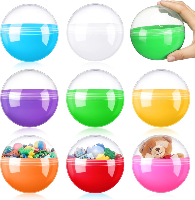Cápsula de máquina expendedora de chicles de 3,94 pulgadas y 20 unidades, color elegante | Envases de plástico redondos vacíos, bolas de plástico a granel de juguete pequeño, para premios, regalos de recuerdos de fiesta