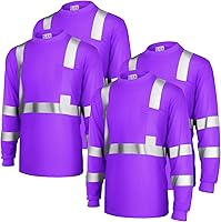 Vista 9 de Amylove 4 piezas de camisa de seguridad de manga larga reflectante de alta visibilidad, camisas de trabajo de construcción para hombres y mujeres