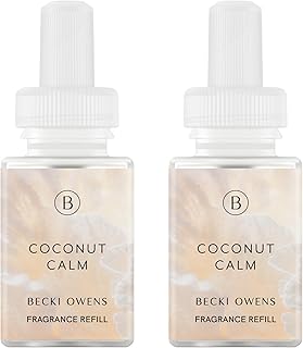 & Becki Owens Home Scent Refill - Smart Home Air Diffuser - Up to 120-Hours of Luxury Fragrance per Refill - Spring & Summer Fragrance - 2 Pack, Coconut Calm