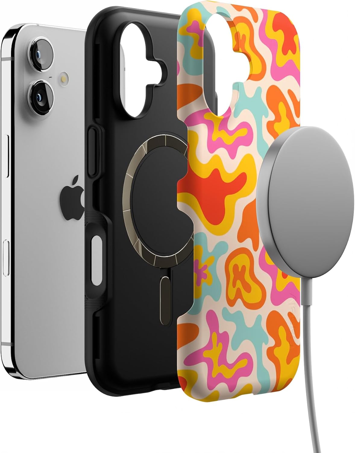 Casely iPhone 17 Case | Tropical Color Splash | Abstract Retro | Bold Protective Design | Compatible with MagSafe - Image 4
