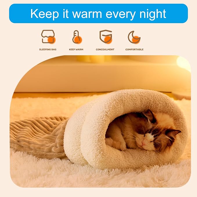 Cama Bolsa para Perro Pequeño Invierno Nido Suave miniatura 9