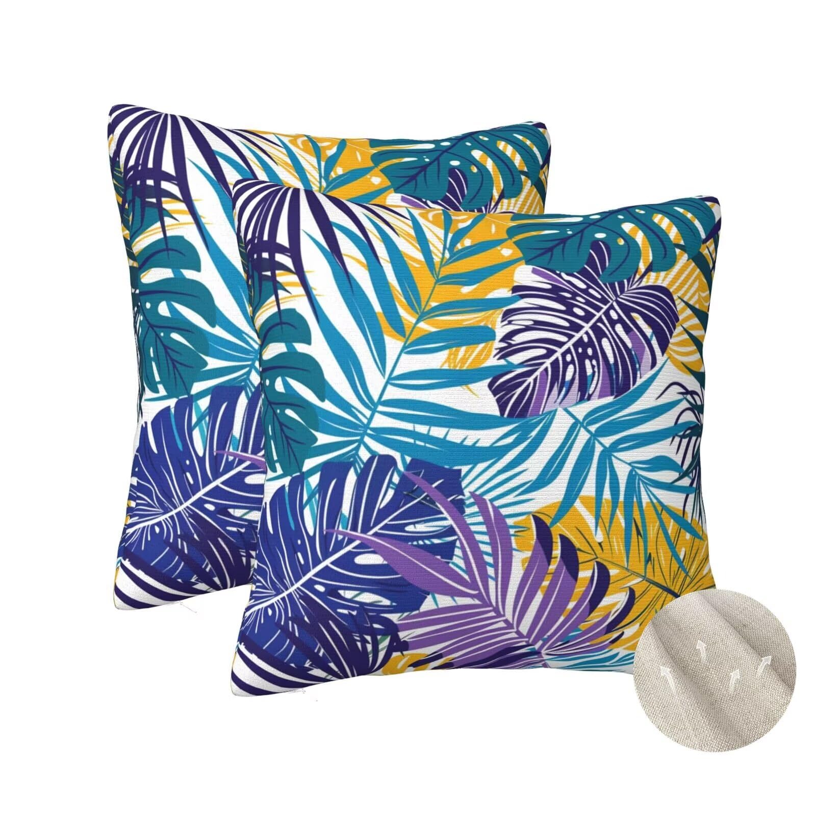 Housses de coussin plantes tropicales 60x60 pour un salon esprit jungle urbaine