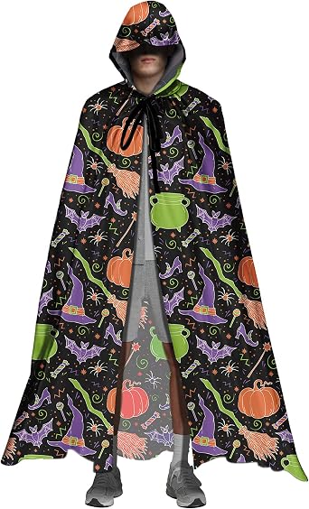 XYZCANDO Wizard Robe Unisex Adult Cloak with Hood Unisex Hooded Poncho Fancy Dress Accessories Halloween Long Cloak