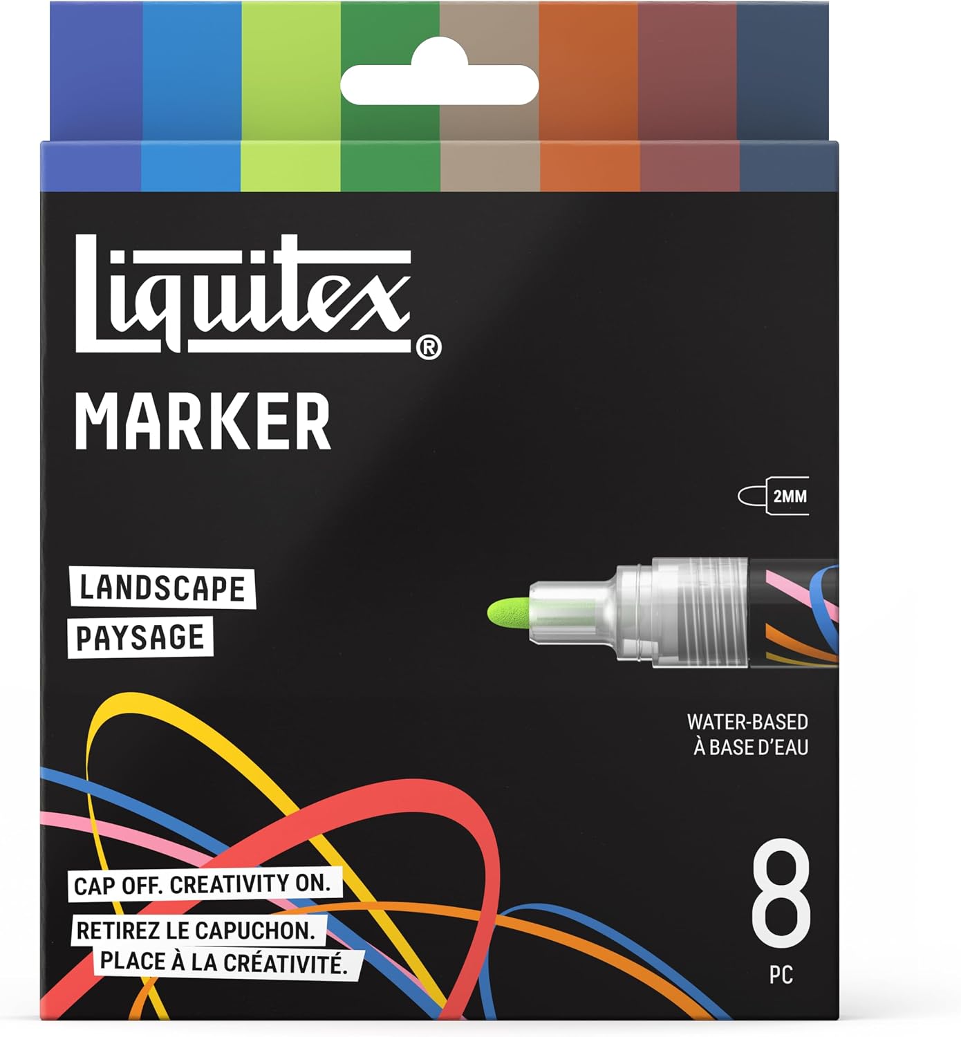 Liquitex Acrylic Paint Markers, Set of 8, Landscape Colors, 2mm Nibs