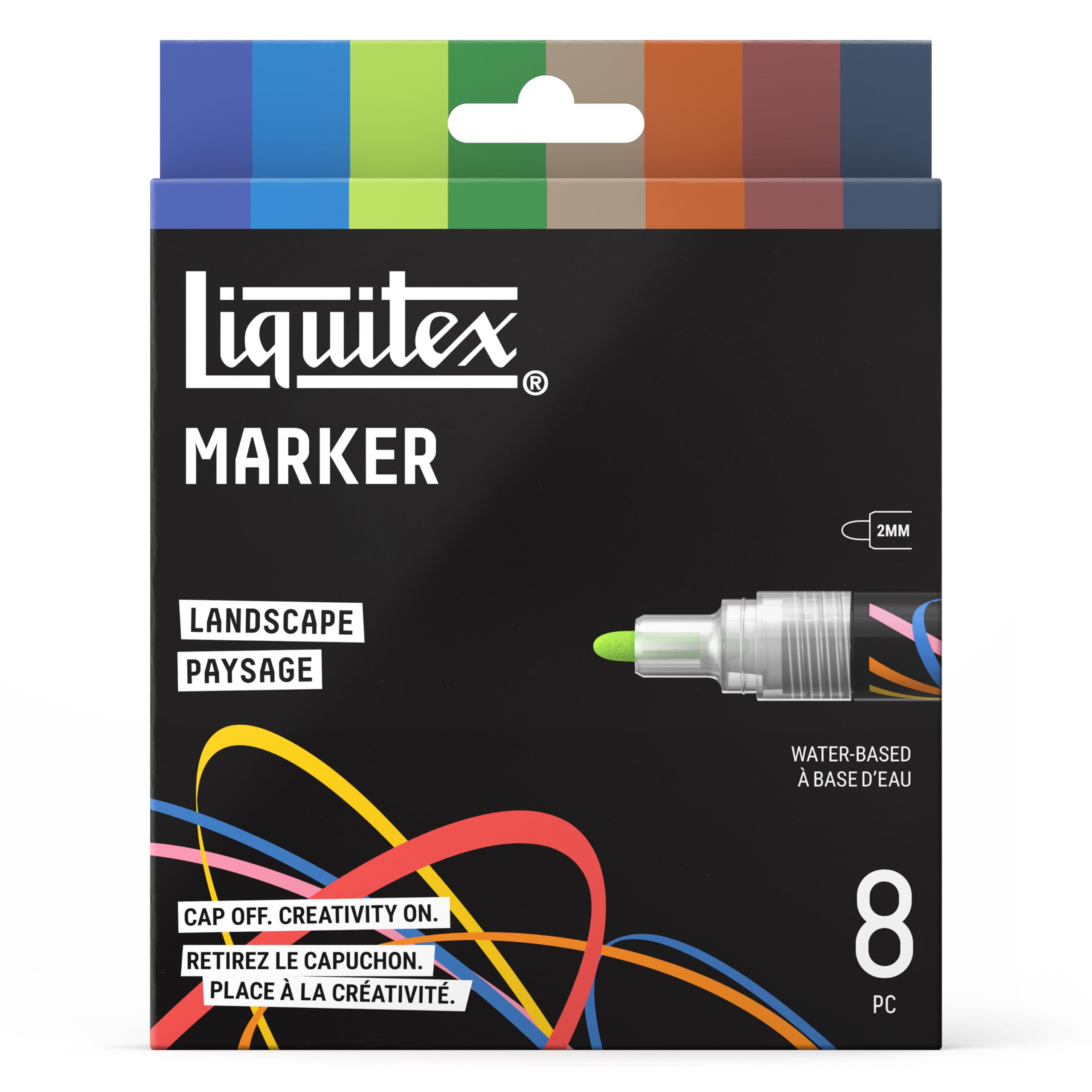 Liquitex Acrylic Paint Markers, Set of 8, Landscape Colors, 2mm Nibs