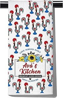 POFULL Portuguese Rooster Gift Grandma Kitchen Gift Love Served Here Gift Housewarming Gift Portuguese Grandma Kitchen Towel (Love Served Daily)