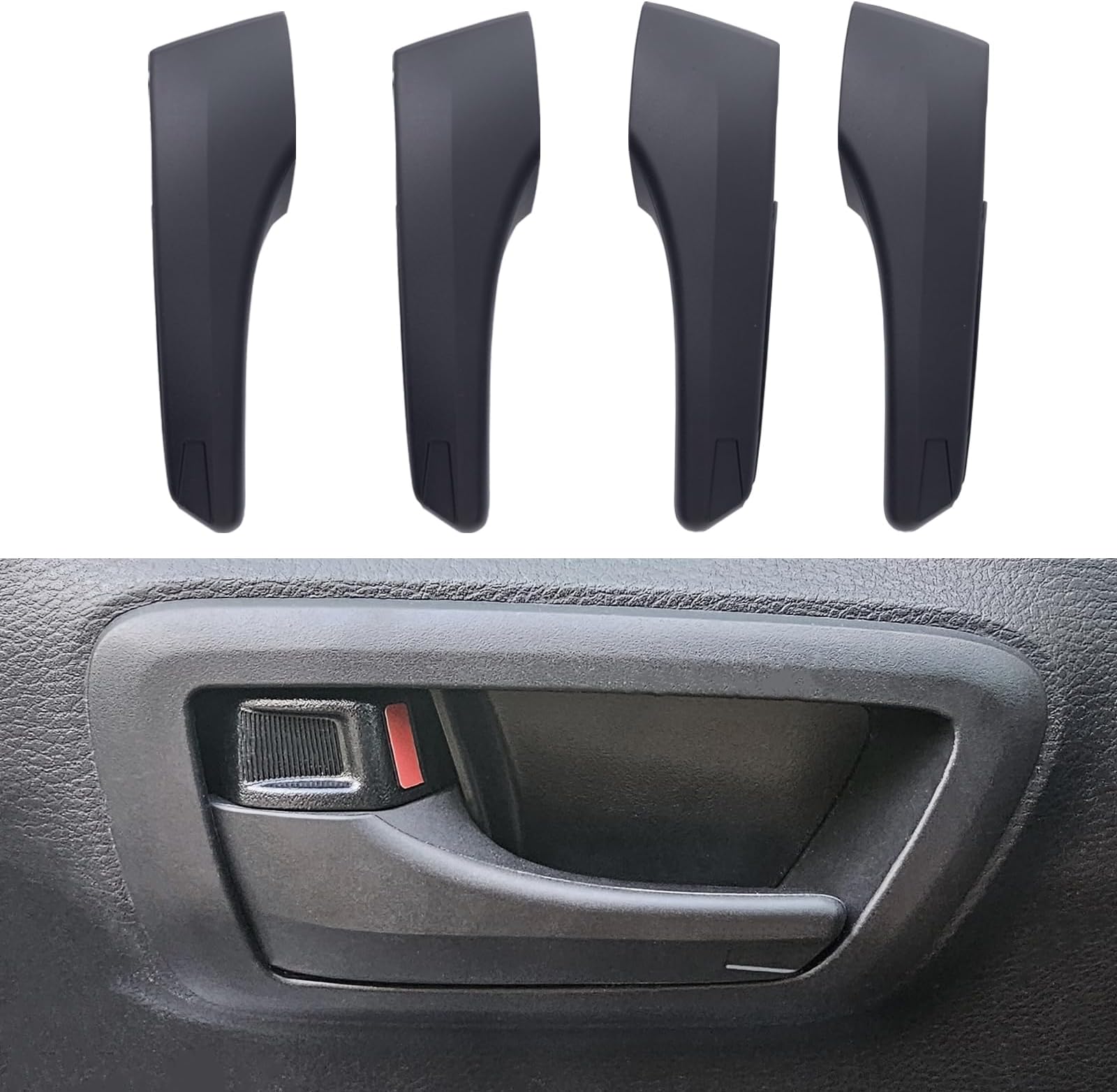 JKCOVER Door Handle Cover Compatible with Toyota Tacoma 2016-2021 2022 2023 Accessories Interior Door Handles Protector Decorate Covers Toyota Avalon Camry Highlander Prius Rav4 Sienna Venza(Black)