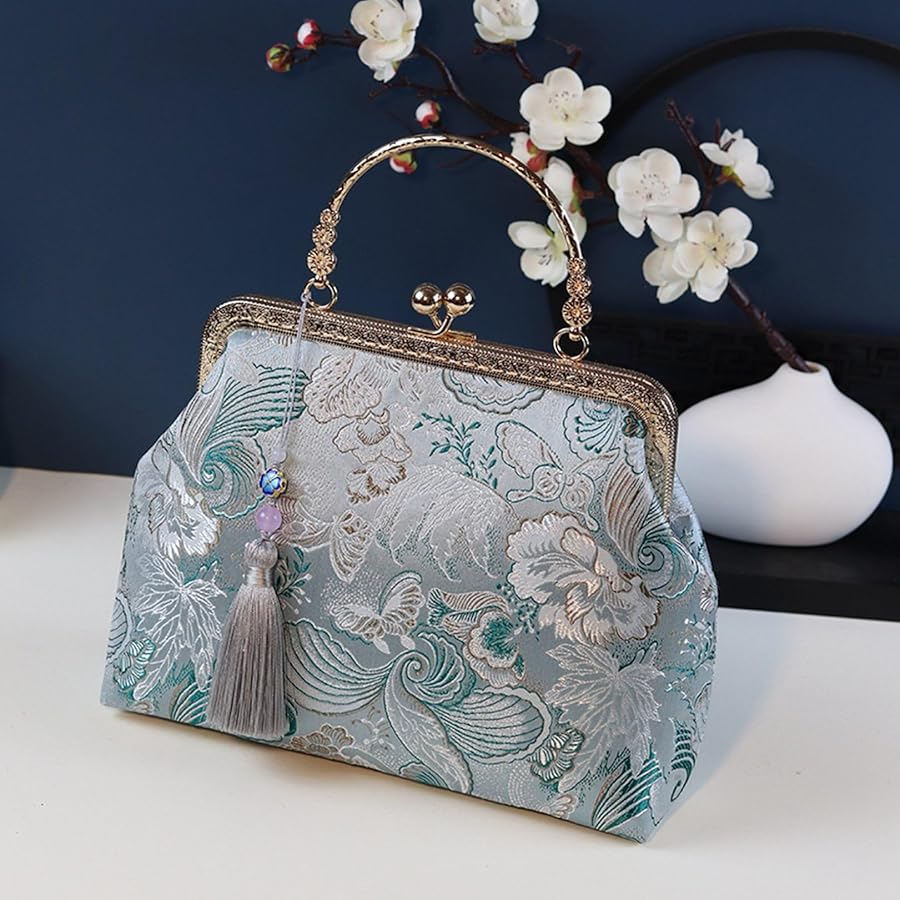 白牡丹 パーティバック 銀座白牡丹 ビーズバッグ ハンドバッグ 財布