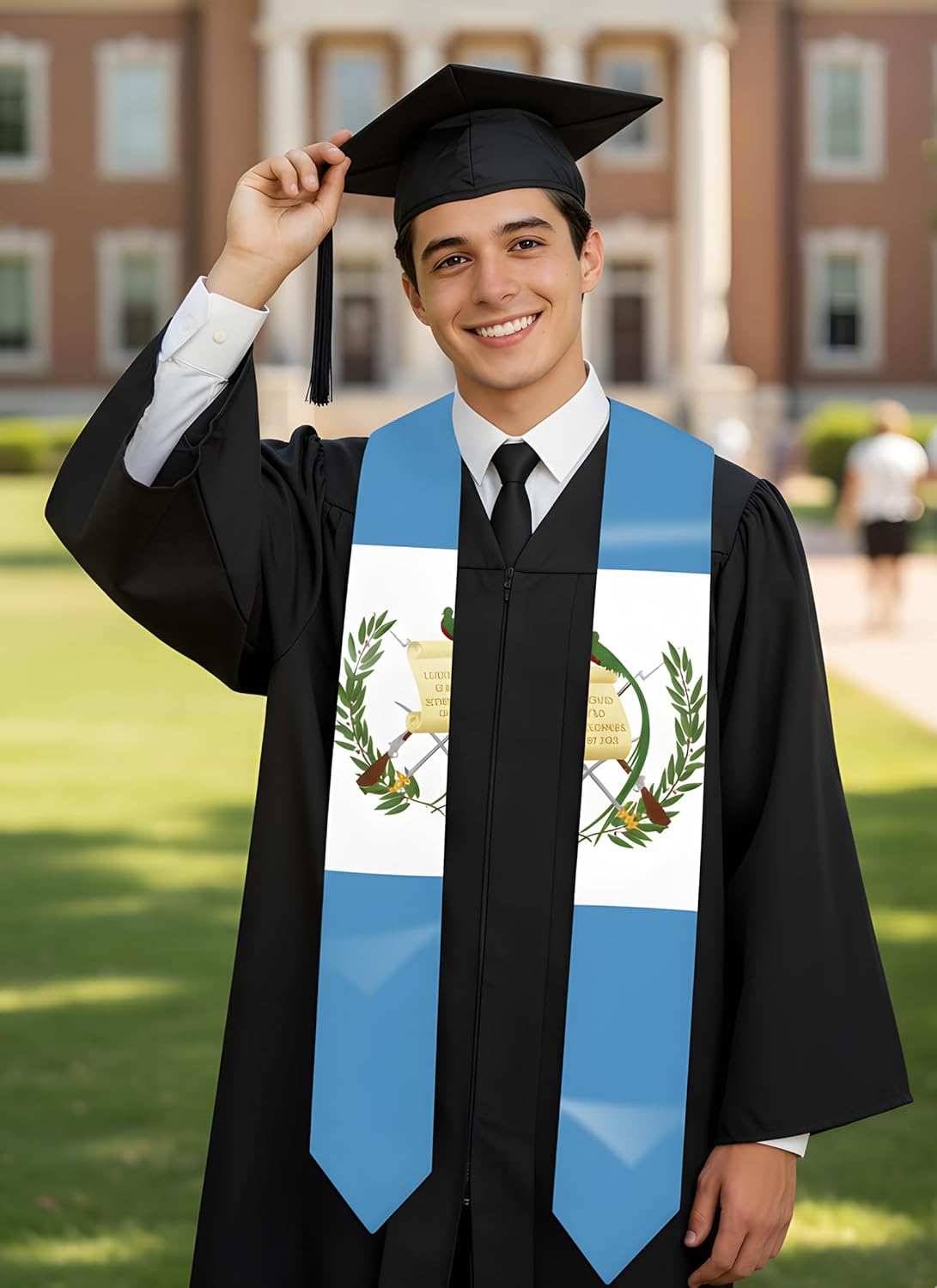 Country Flag Graduation Stole with Grad Cap - Generation Stole Class of 2026 for First Generation Student