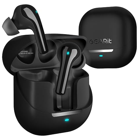 GEARit True Wireless Bluetooth Earbuds Compatible with iPhone Android - 22H Playtime Earpods w Active Noise Cancellation Up