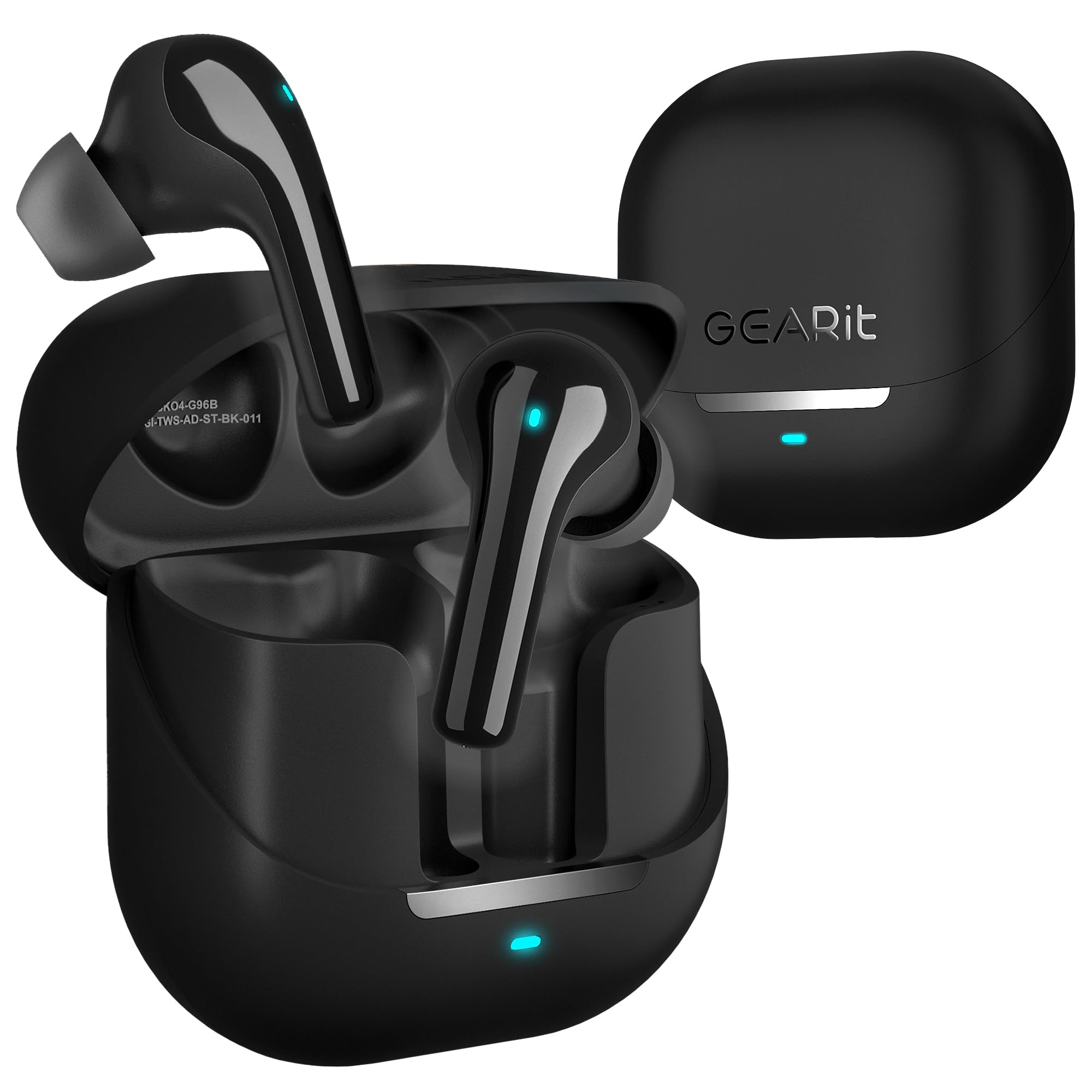GEARit True Wireless Bluetooth Earbuds Compatible with iPhone Android - 22H Playtime Earpods w Active Noise Cancellation Up