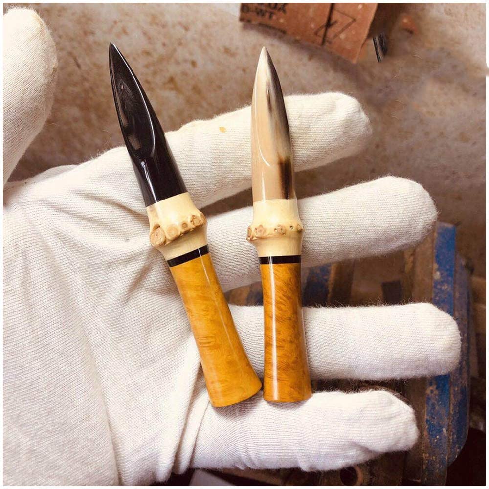 FHUILITobacco Pipe Cleaners Tool - 2 PCS Pipe Tamper Tool - Briar Wood Handmade Carved Pipe Cleaner Cleaning Tool Pipe Tamper Tool for Mens Gifts