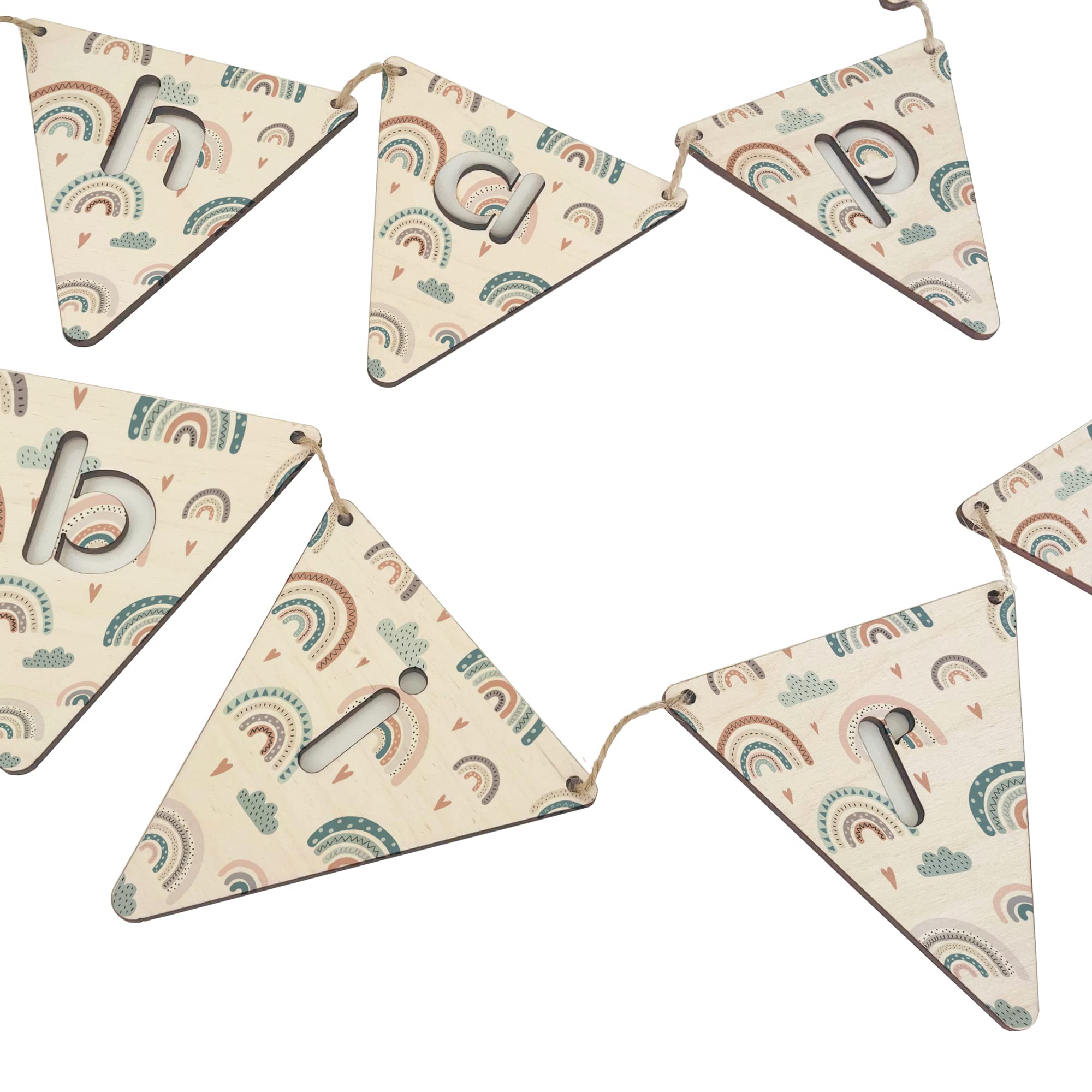 stika.co Banderines de Madera Personalizados de Feliz cumpleaños, decoración de Fiesta con impresión Divertida, banderines de impresión de Animales Divertidos, decoración Duradera del hogar
