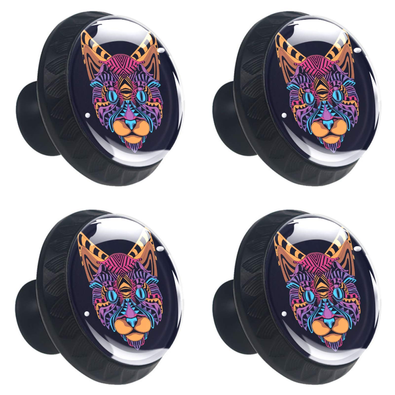 Boutons d'armoire chat foncé finition soignée pour meuble
