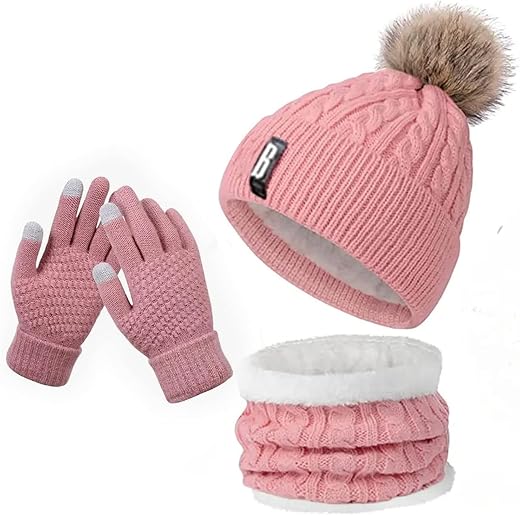 Tomorrow Winter Cap, Neck Warmer Scarf with Touch Gloves Set | Beanie Style | 3 Piece Set - Stay Warm and Stylish This Winter