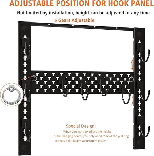 Miniatura 5 de Estantes para armas de pared, estante horizontal de acero resistente para rifle de espada, estante de almacenamiento para cinturón de casco de