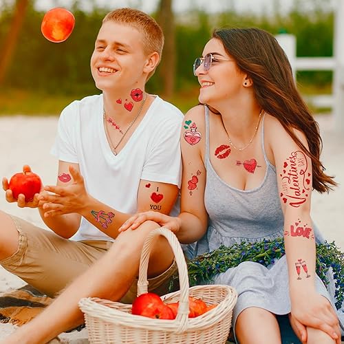 Miniatura 6 de Tatuajes temporales para el día de San Valentín, tatuajes temporales para el día de San Valentín, tatuajes temporales de amor, regalos de