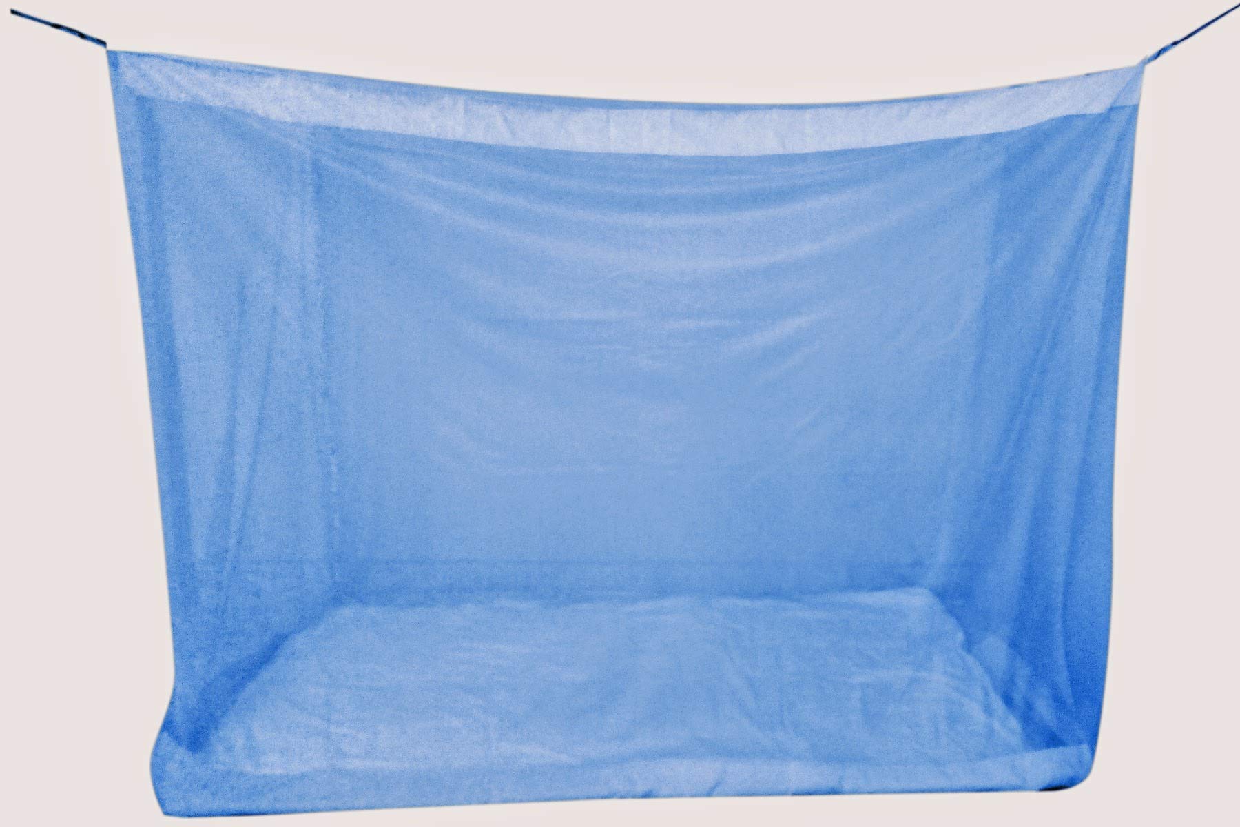 Elegant Mosquito Net - 5.5 * 6.5 Feet Double Bed Quality Mosquito Net- Polynet (Blue Color)