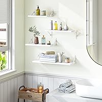 Vista 14 de YGEOMER Estantes flotantes para pared, diferentes tamaños, estantes de pared grises desgastados para sala de estar, baño, dormitorio, cocina