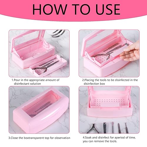 Miniatura 4 de GoLashFun Bandeja esterilizadora para herramientas de uñas, caja esterilizadora profesional de extensiones de pestañas, suministros de esteticista