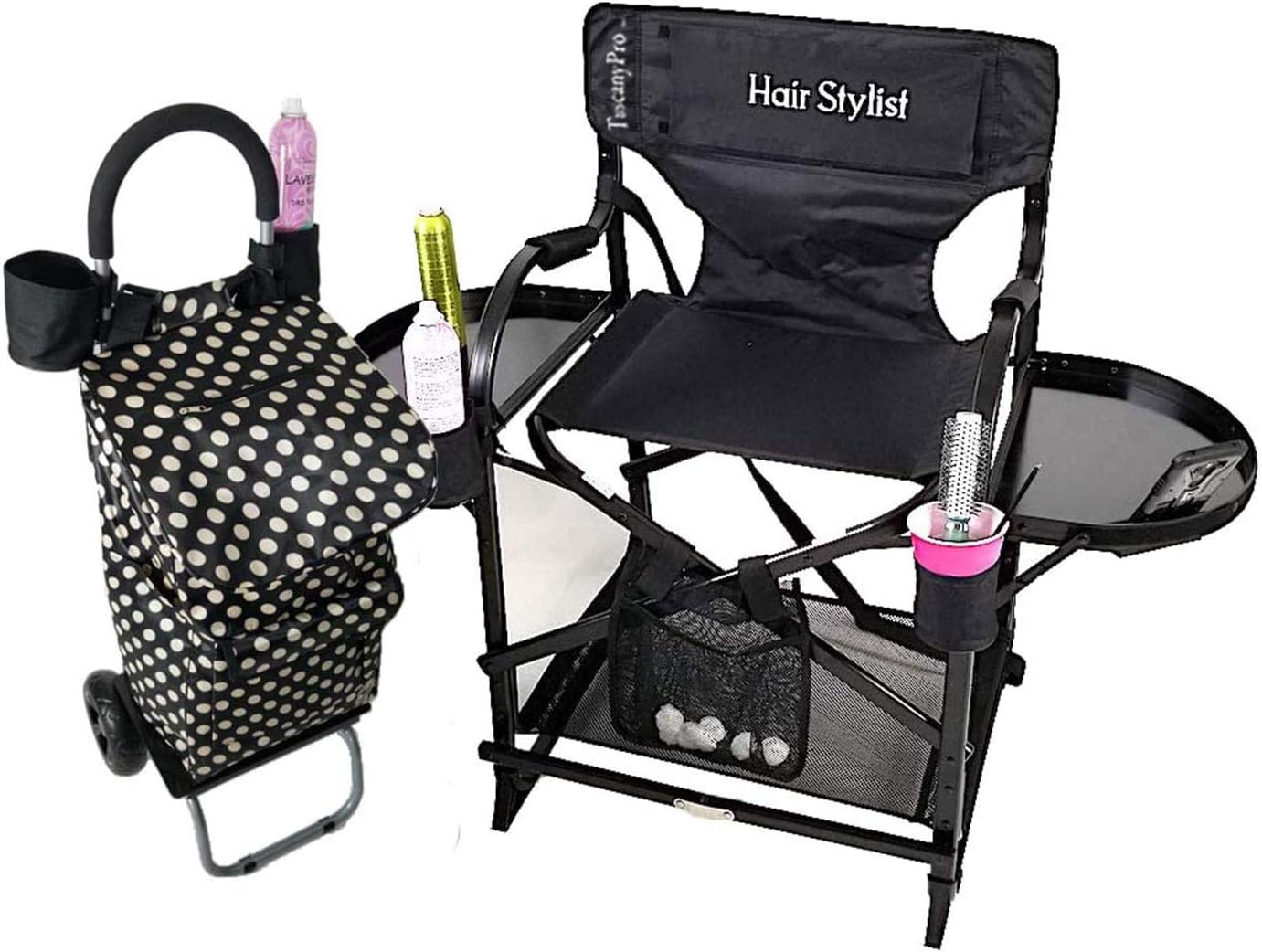 Tuscany Pro Portable Salon Chair & Trolley Storage Cart