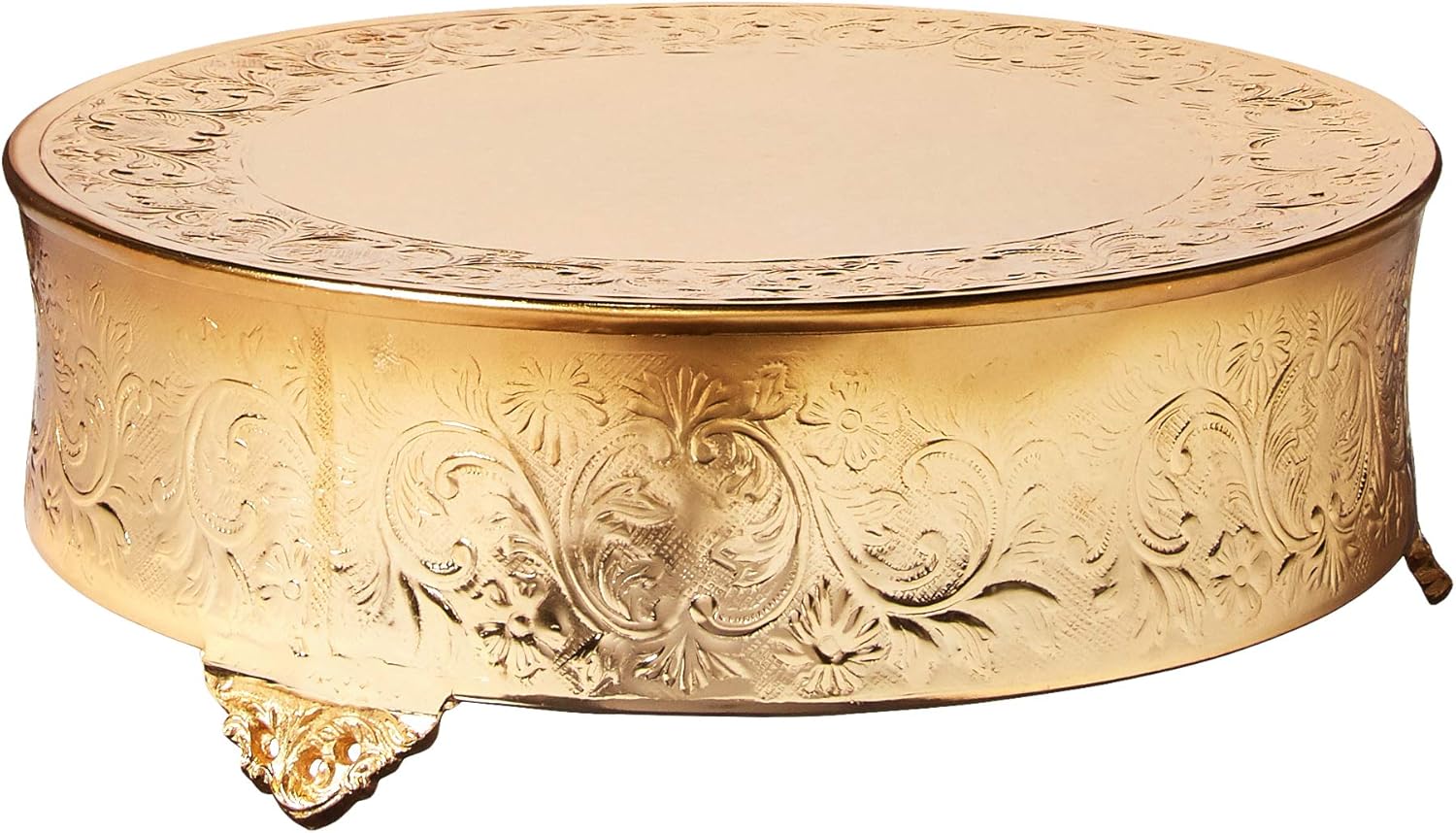 Elegance Round Ornate Wedding Cake Stand Serveware Accessories, 16", Gold