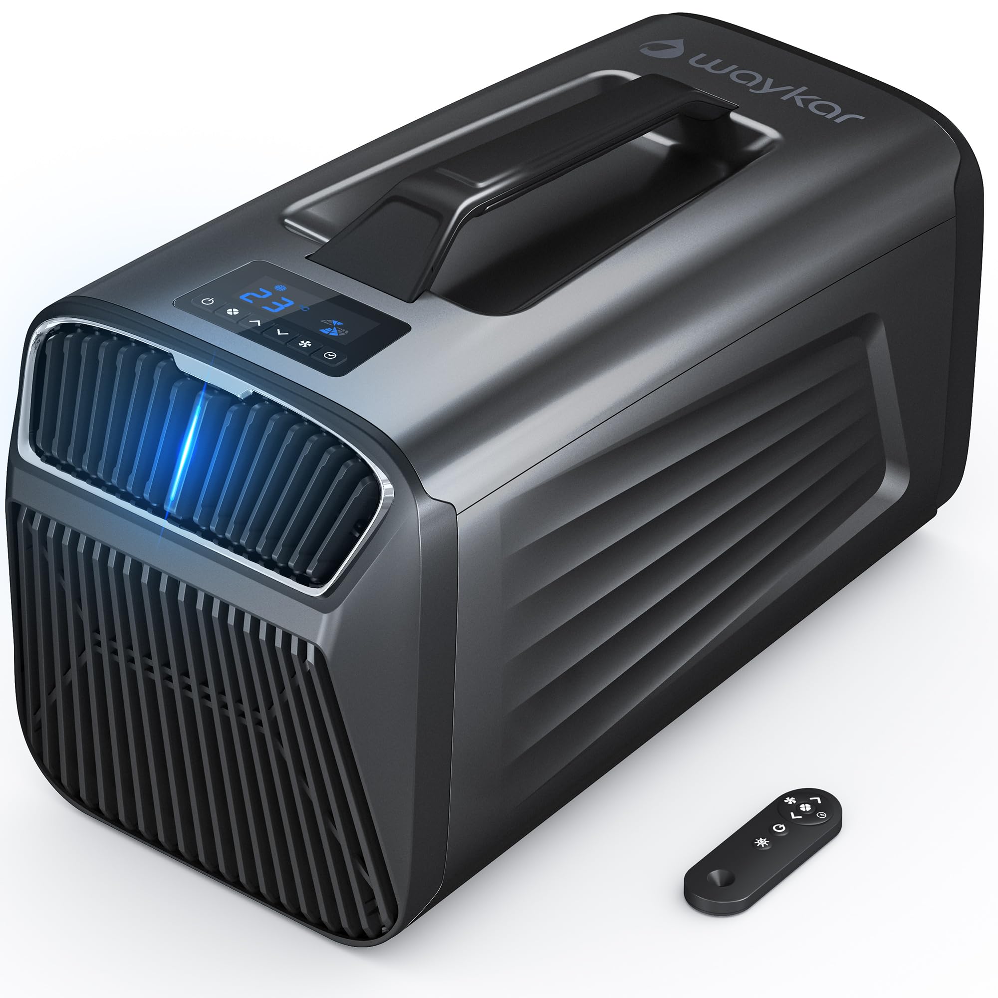 Waykar 5000 BTU Portable Air Conditioner - Ideal for Tent, Camping, RV, Covers up to 150 Sq. Ft., Remote Control, Cooling, Dehumidification, Fan, Sleep in Compact 4-in-1 AC Unit - AC Powered (KOW50A)