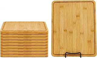 Bulk Wholesale Bamboo Cutting Boards, Set of 10, 14x11 Inch, Juice Groove