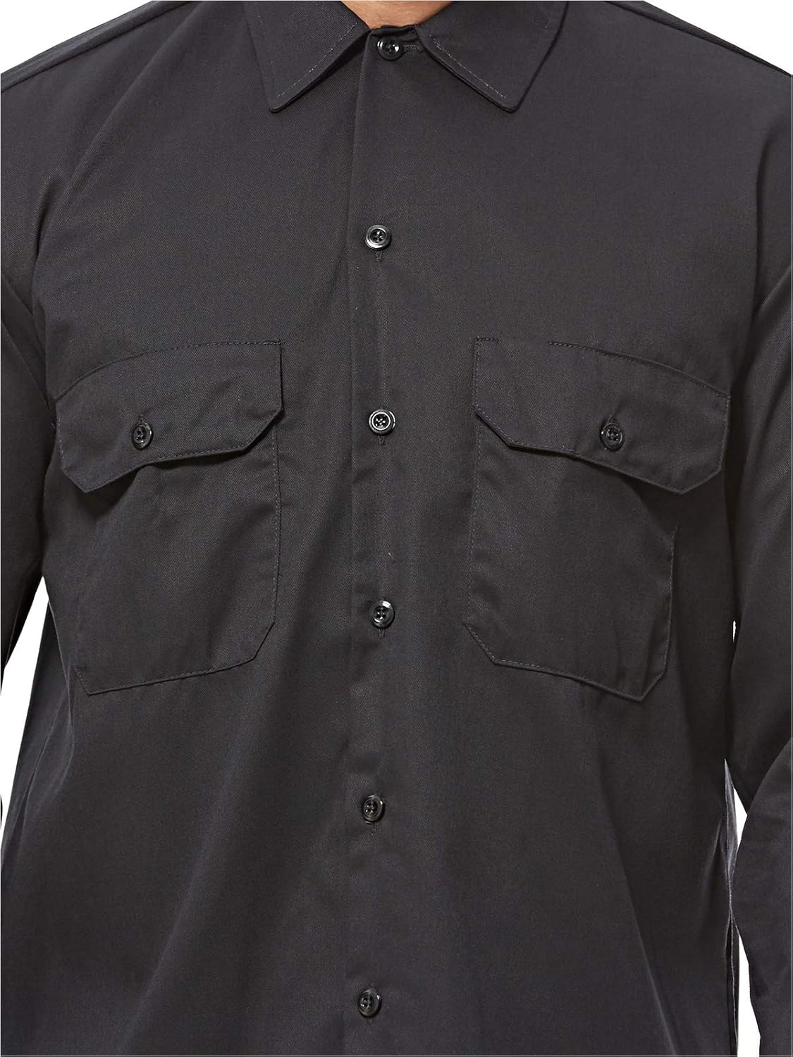 Dickies Men's Long Sleeve Work Shirt, Black, M US - Image 3
