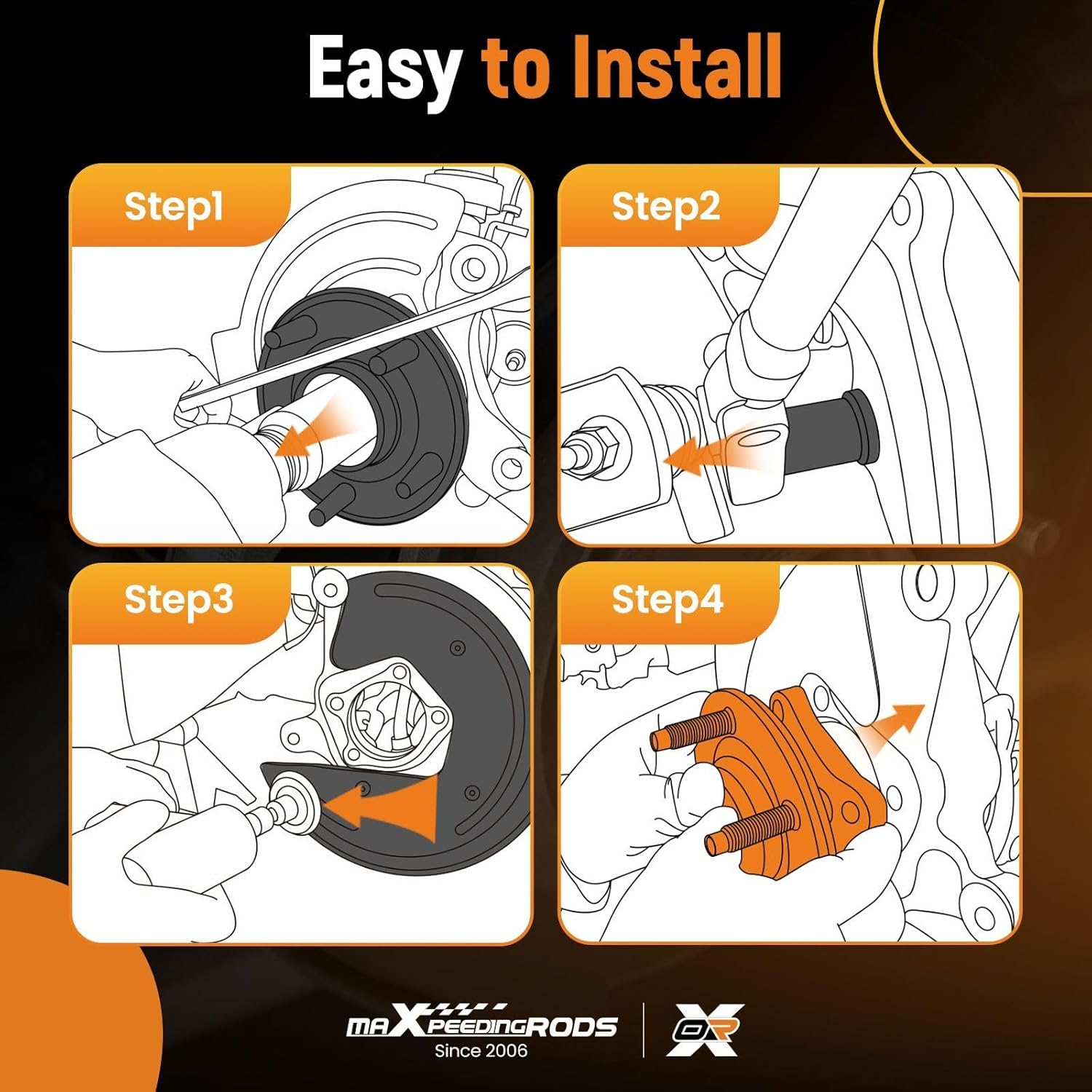 maXpeedingrods 512455 Rear Right Wheel Hub Bearing Assembly for Toyota Avalon Hybrid XLE, Limited, XLE 2013-2014, for Toyota Avalon All 2015-2018, for Toyota Camry 2012-2017