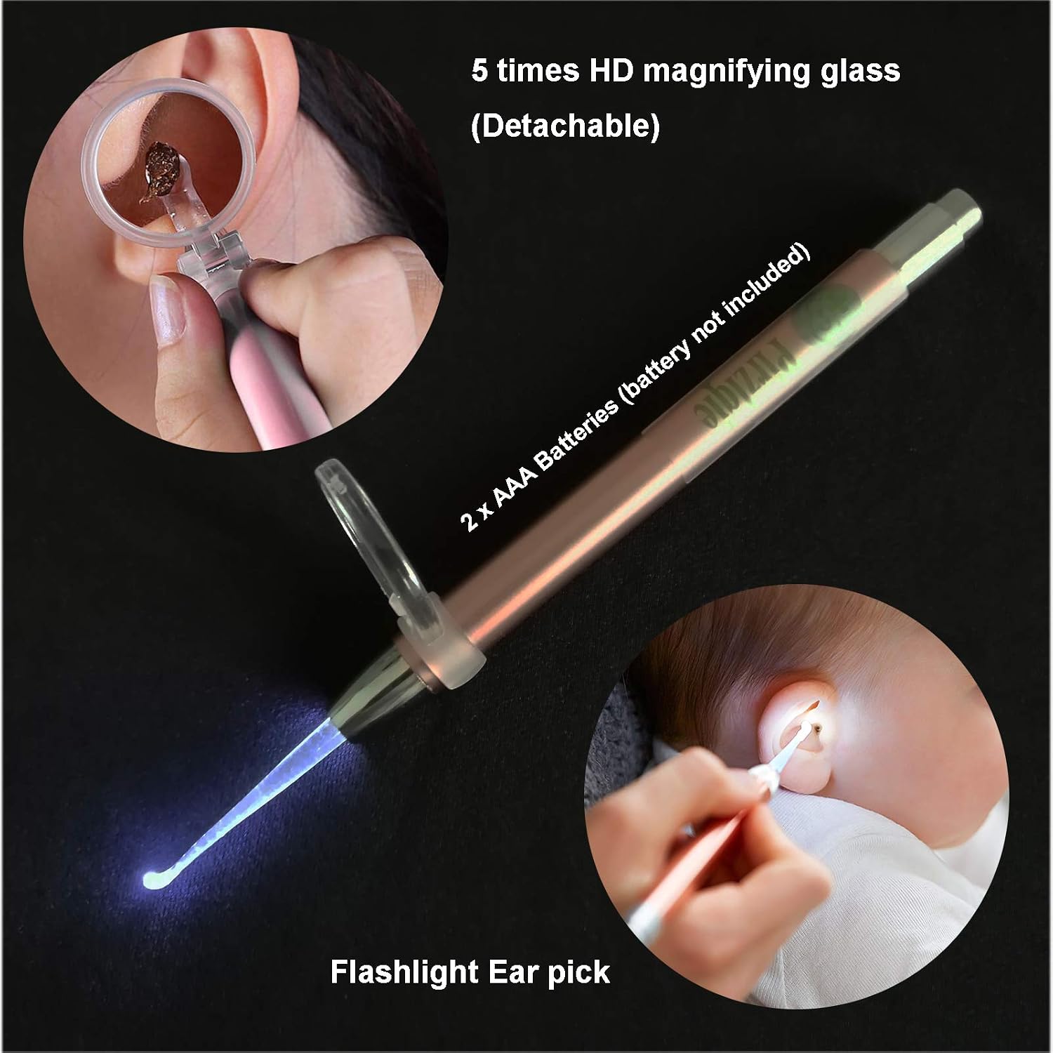 Ear Wax Removal Tool, Ear Cleaning Kits Safe Ear Irrigation Kit Ear Flush Kit for Adults Kids, Ear Wax Washer Device with LED Earwax Spoon, Basin, Bulb, Curette Kit, Towel, 40 Tips and Storage Box