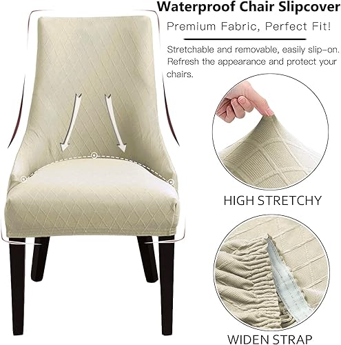 Miniatura 7 de KELUINA - Fundas elásticas para silla con respaldo de alas geométricas rómbicas Funda protectora reutilizable para silla de brazos, fundas