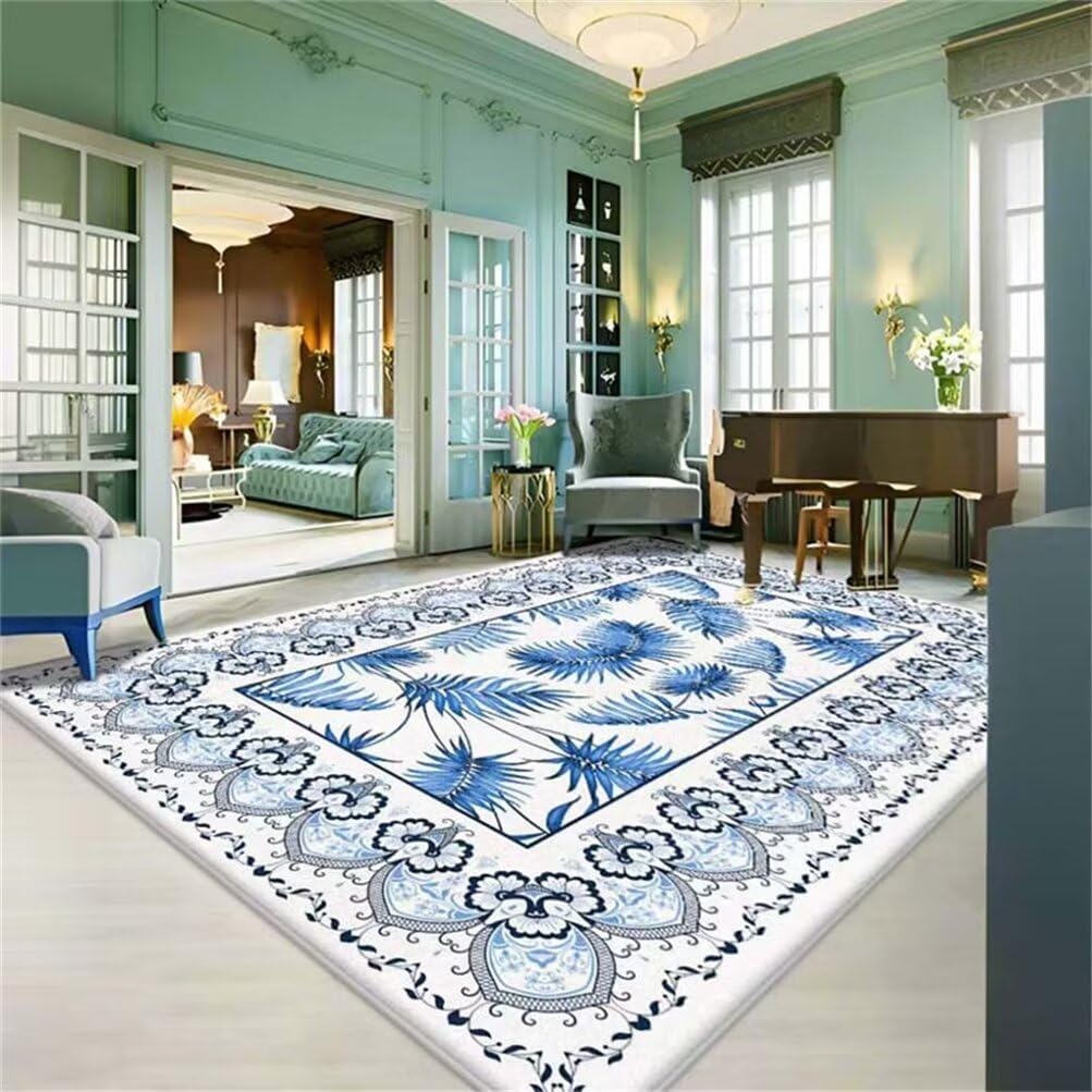 Tapis doux et durable style arc en ciel bleu 100x200cm pour descente de lit