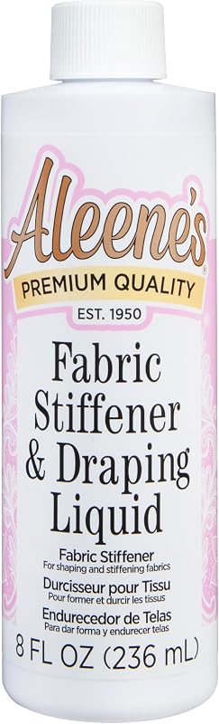 Aleene's Fabric Stiffener and Draping Liquid, Quick Drying, Nontoxic, For Stiffening and Shaping Fabrics, 8 oz